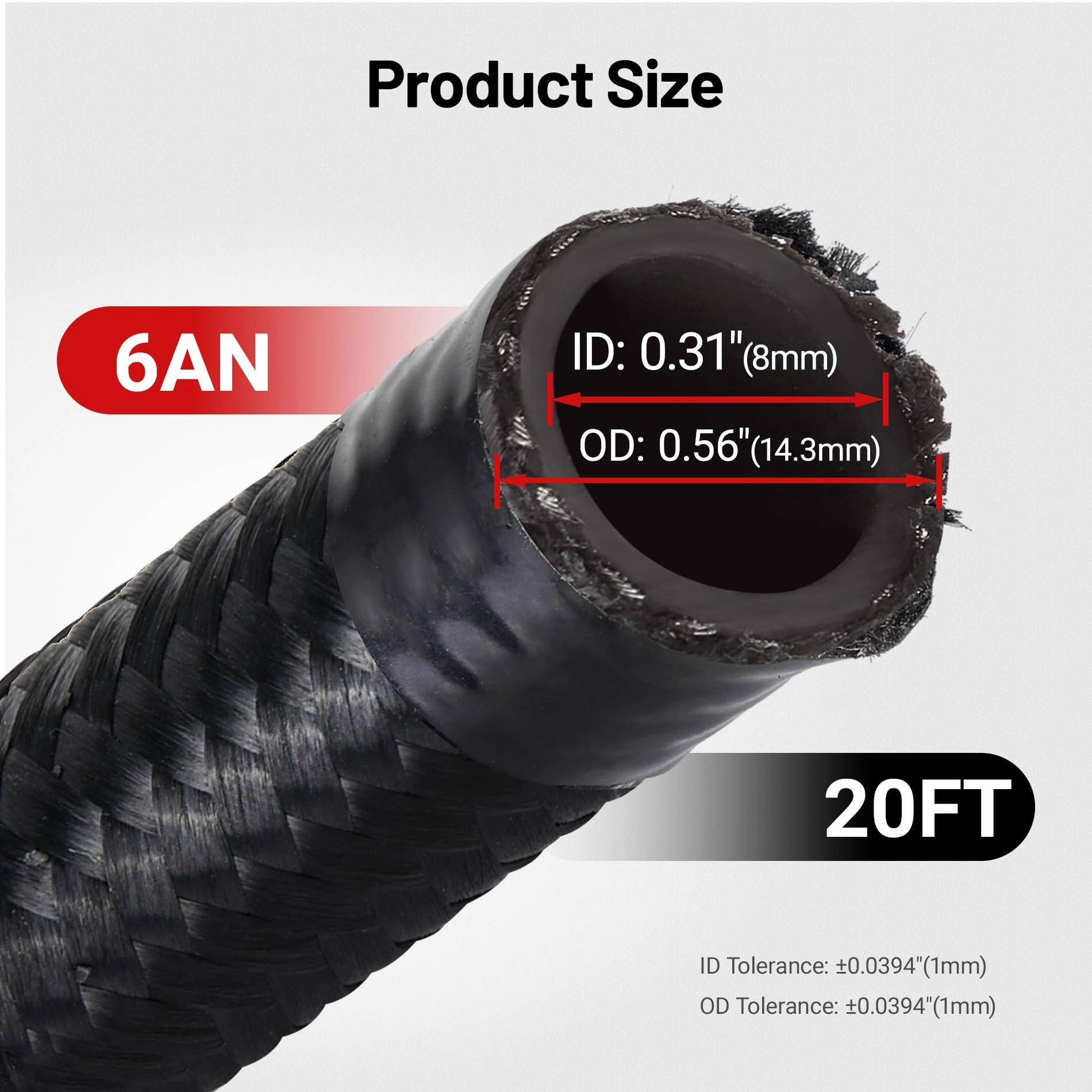 EVIL ENERGY LS Swap Fuel Line &Fuel Filter Kit|6AN - 20FT CPE/PTFE Hose, 58 PSI LS Fuel Filter, High-Pressure Rated
