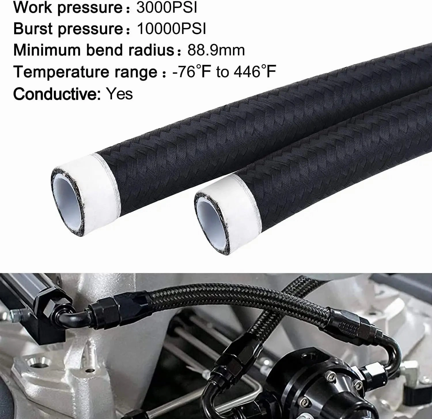 Evil Energy LS Swap Fuel System Kit | 6AN Adjustable Fuel Pressure Regulator with PTFE Fuel Line 25FT