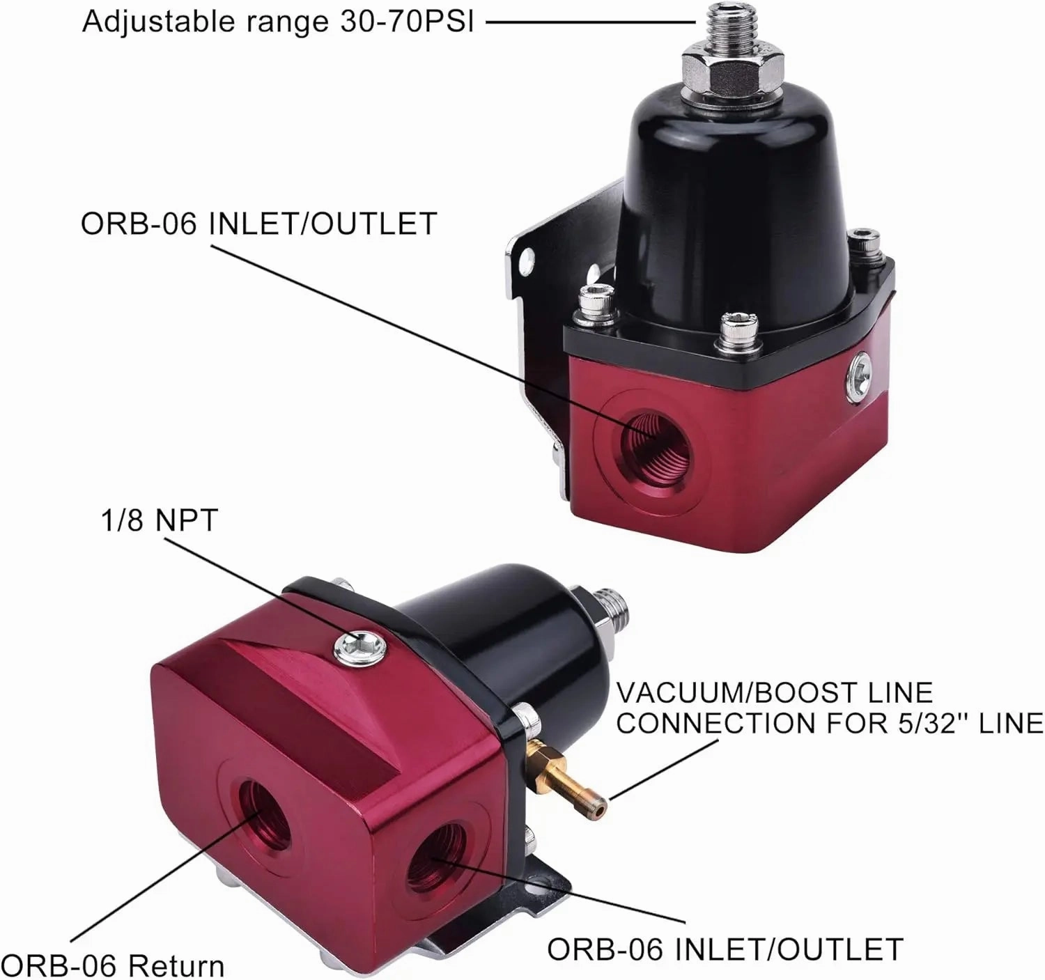 Evil Energy LS Swap Fuel System Kit | 6AN Adjustable Fuel Pressure Regulator with PTFE Fuel Line 25FT