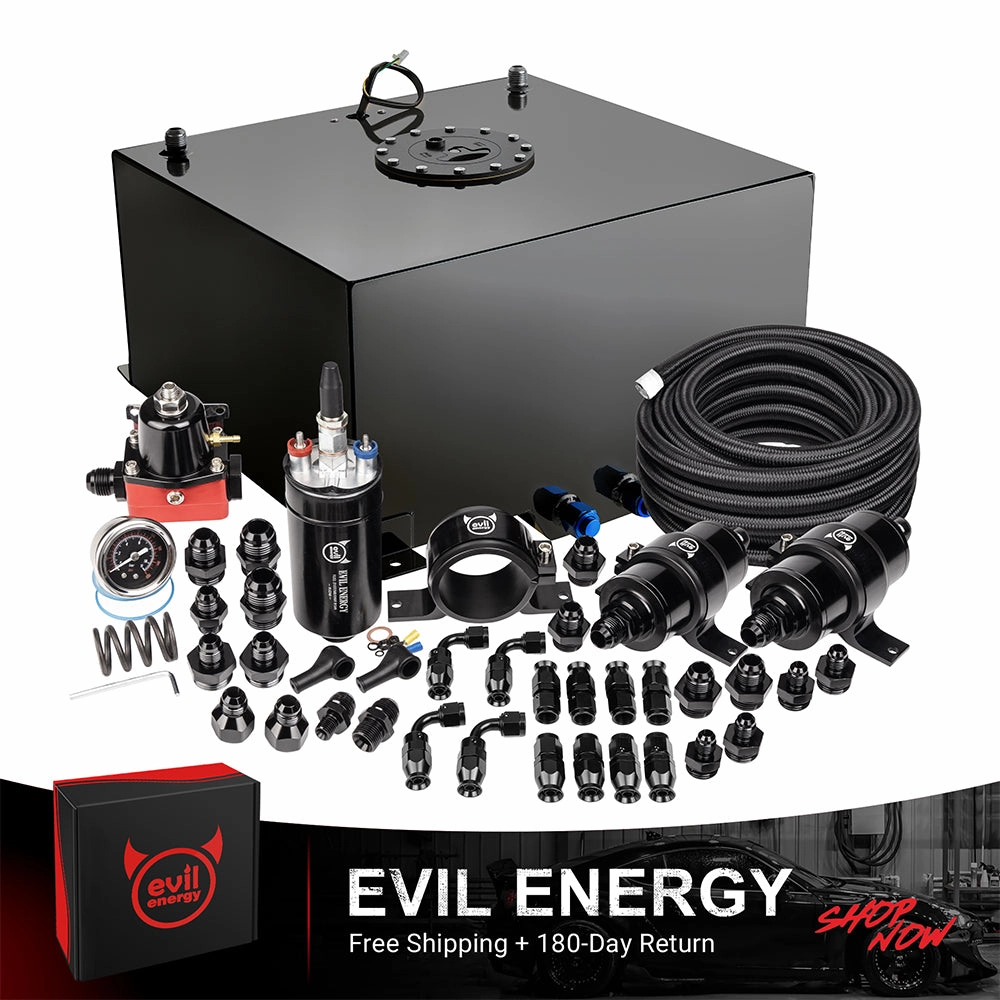 EVIL ENERGY Master Kit-Fuel Cell Tank Kit with Inline Fuel Pump,  PTFE Fuel Line, Fuel Filter, Pressure Regulator - Complete High-Performance Fuel Upgrade