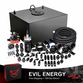 EVIL ENERGY Master Kit-Fuel Cell Tank Kit with Inline Fuel Pump,  PTFE Fuel Line, Fuel Filter, Pressure Regulator - Complete High-Performance Fuel Upgrade