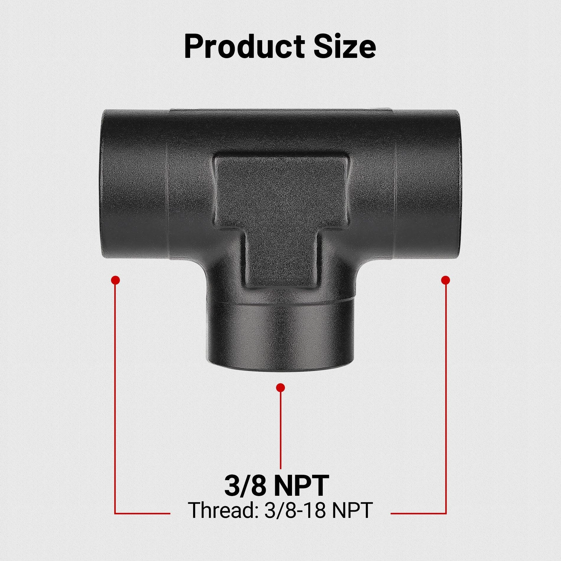 EVIL ENERGY NPT Female Tee Fitting Adapter T Union Aluminum Black