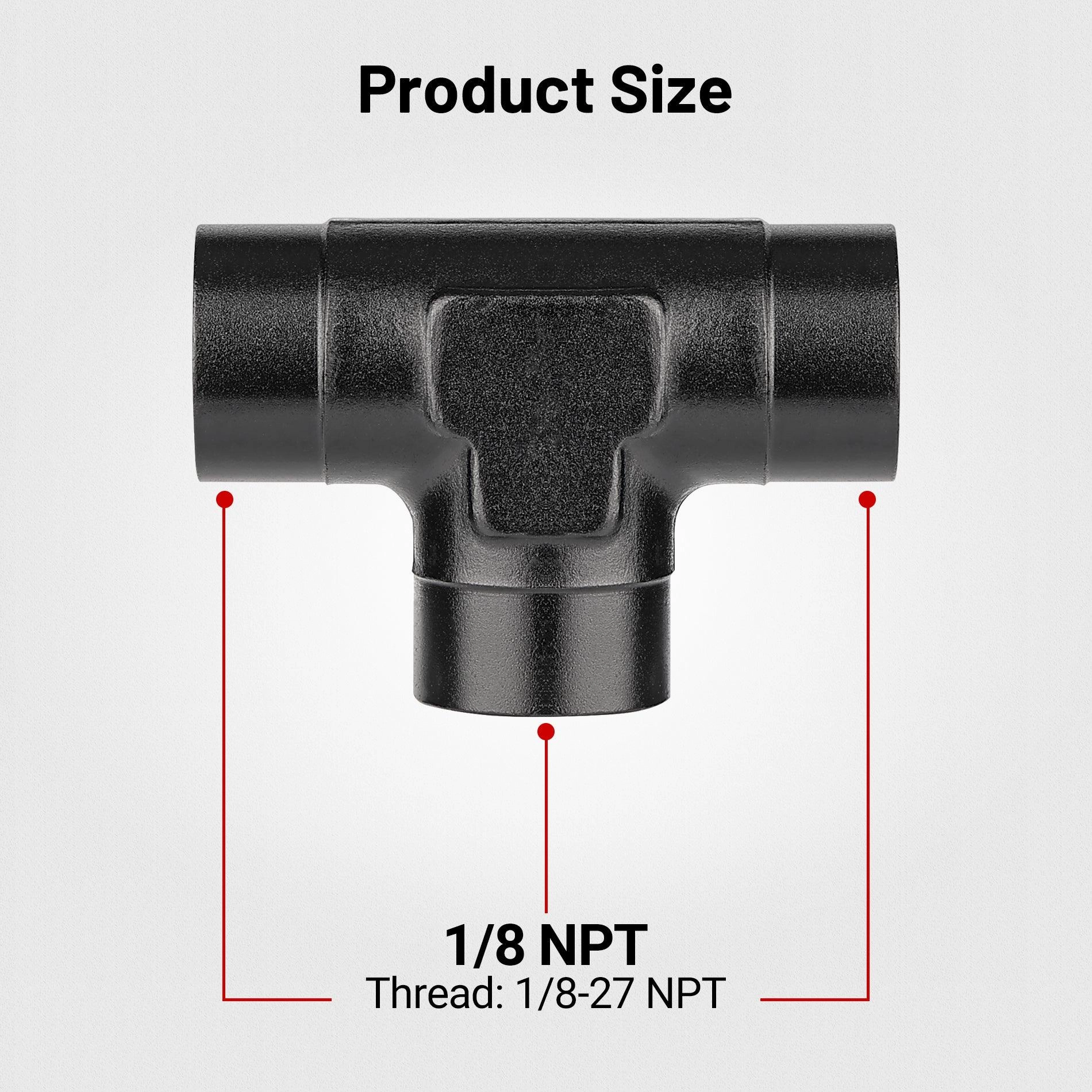 EVIL ENERGY NPT Female Tee Fitting Adapter T Union Aluminum Black