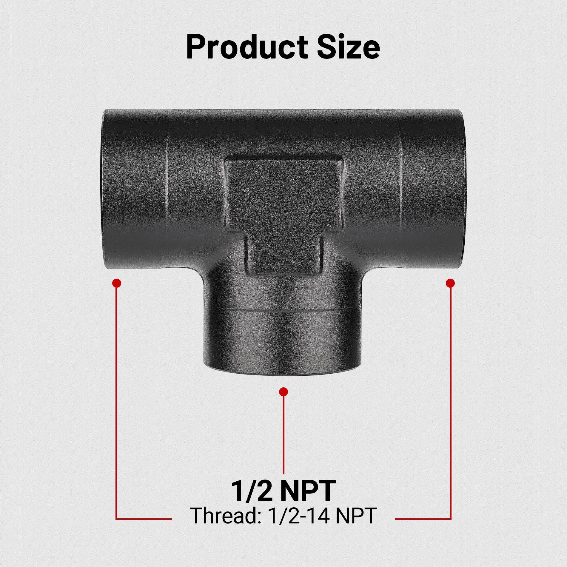 EVIL ENERGY NPT Female Tee Fitting Adapter T Union Aluminum Black