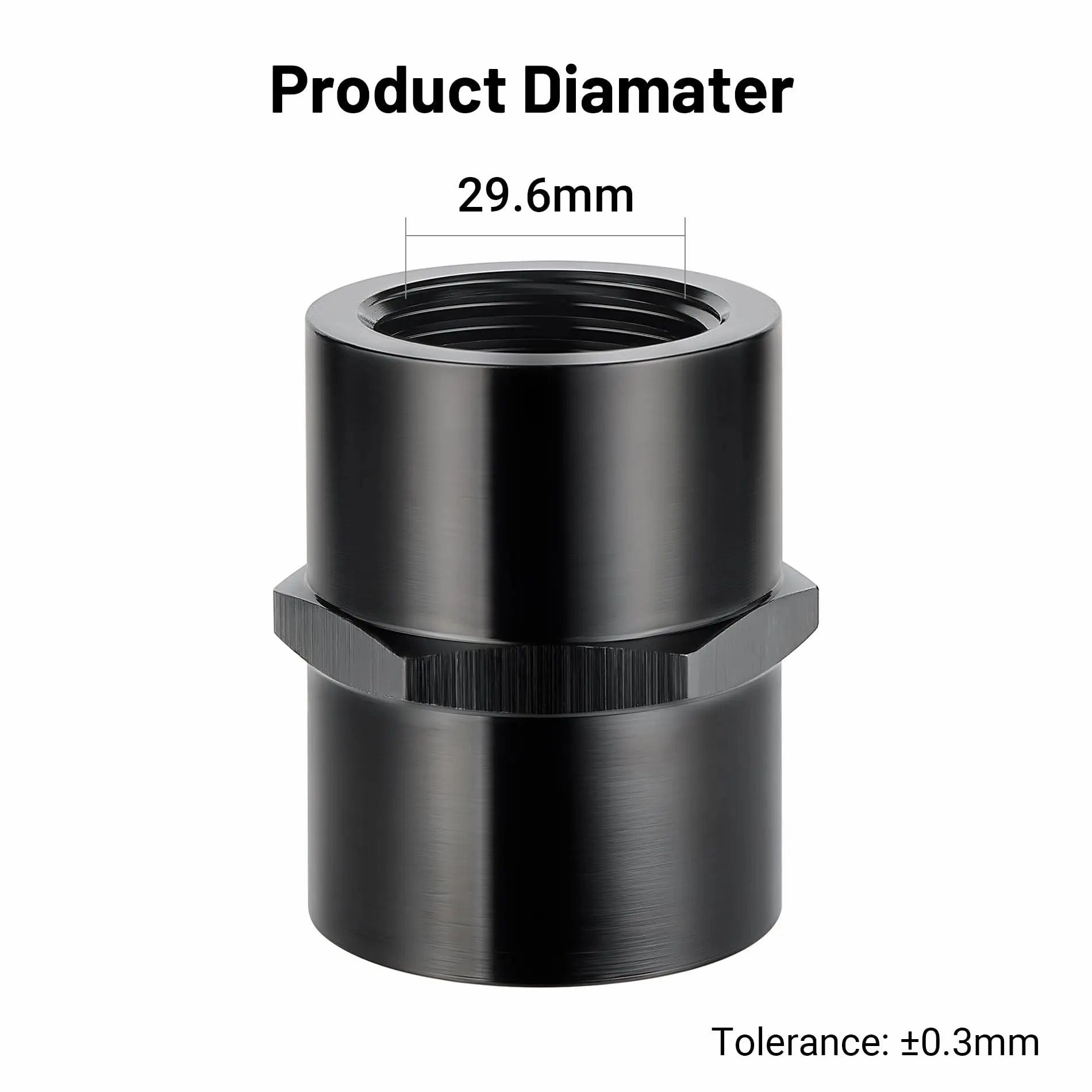 EVIL ENERGY NPT Female to NPT Female Fitting Adapter Straight Aluminum Black