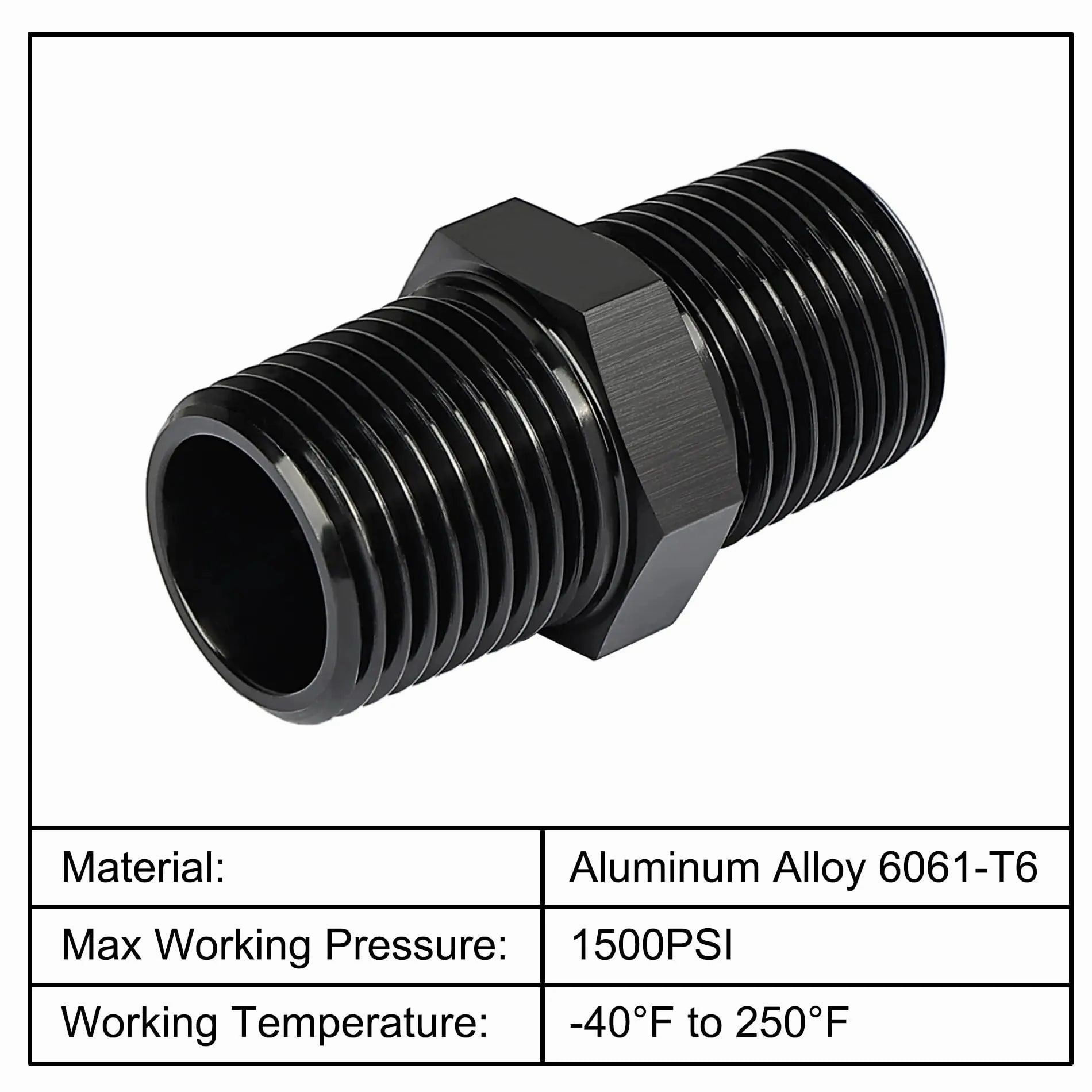 EVIL ENERGY NPT Male to NPT Male Thread Coupling Equal Hose Fitting Adapter