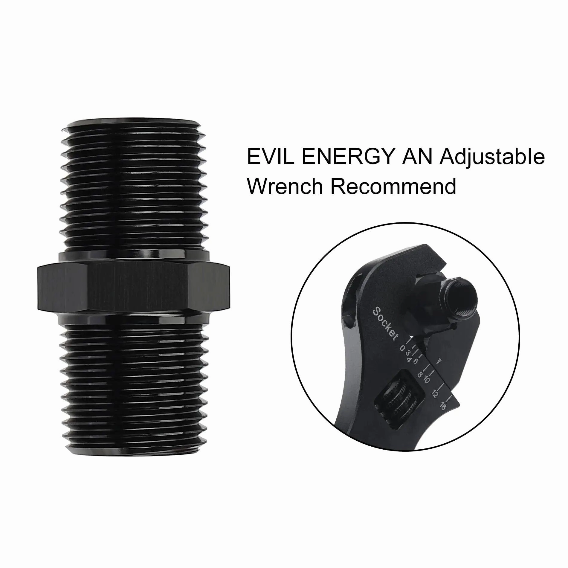 EVIL ENERGY NPT Male to NPT Male Thread Coupling Equal Hose Fitting Adapter