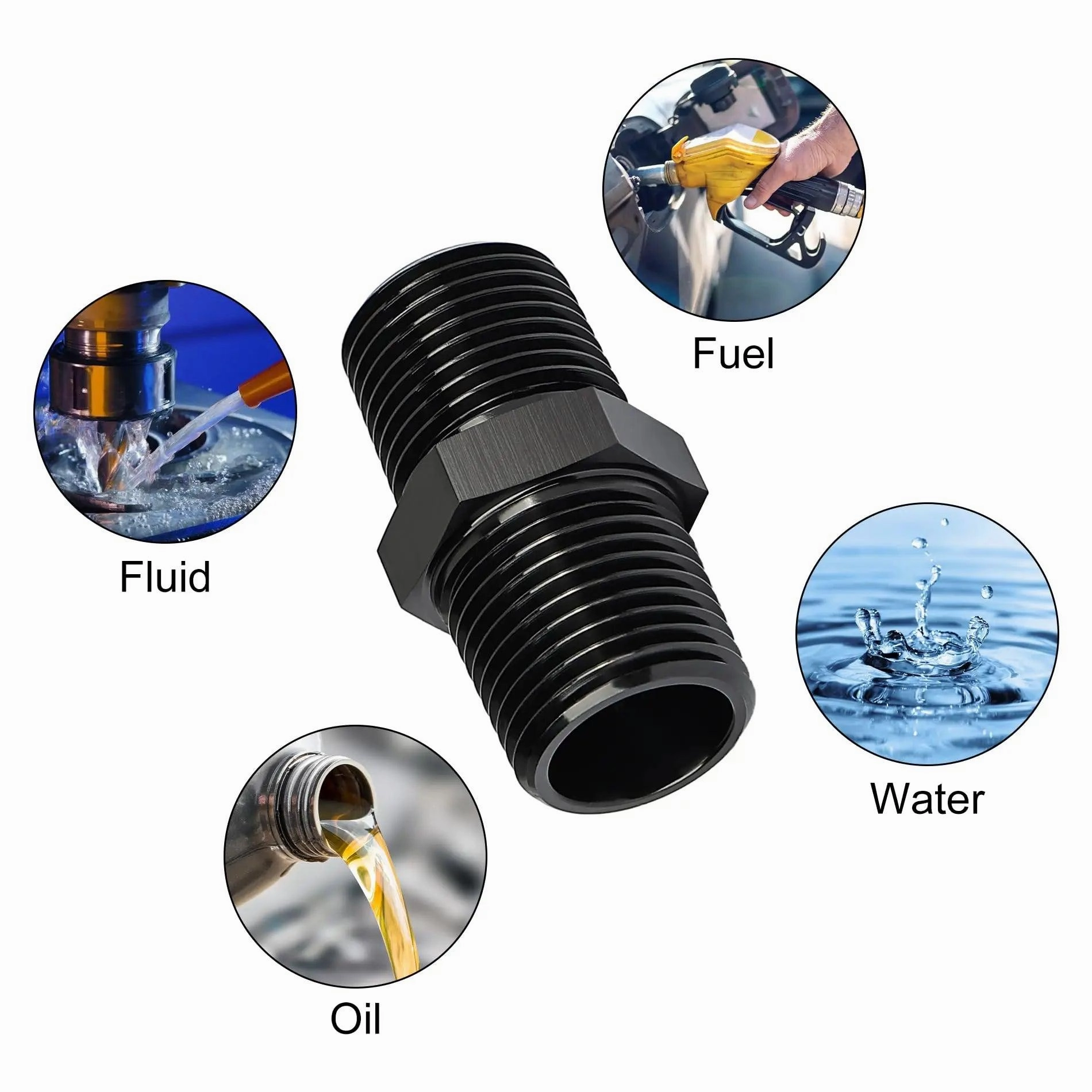 EVIL ENERGY NPT Male to NPT Male Thread Coupling Equal Hose Fitting Adapter