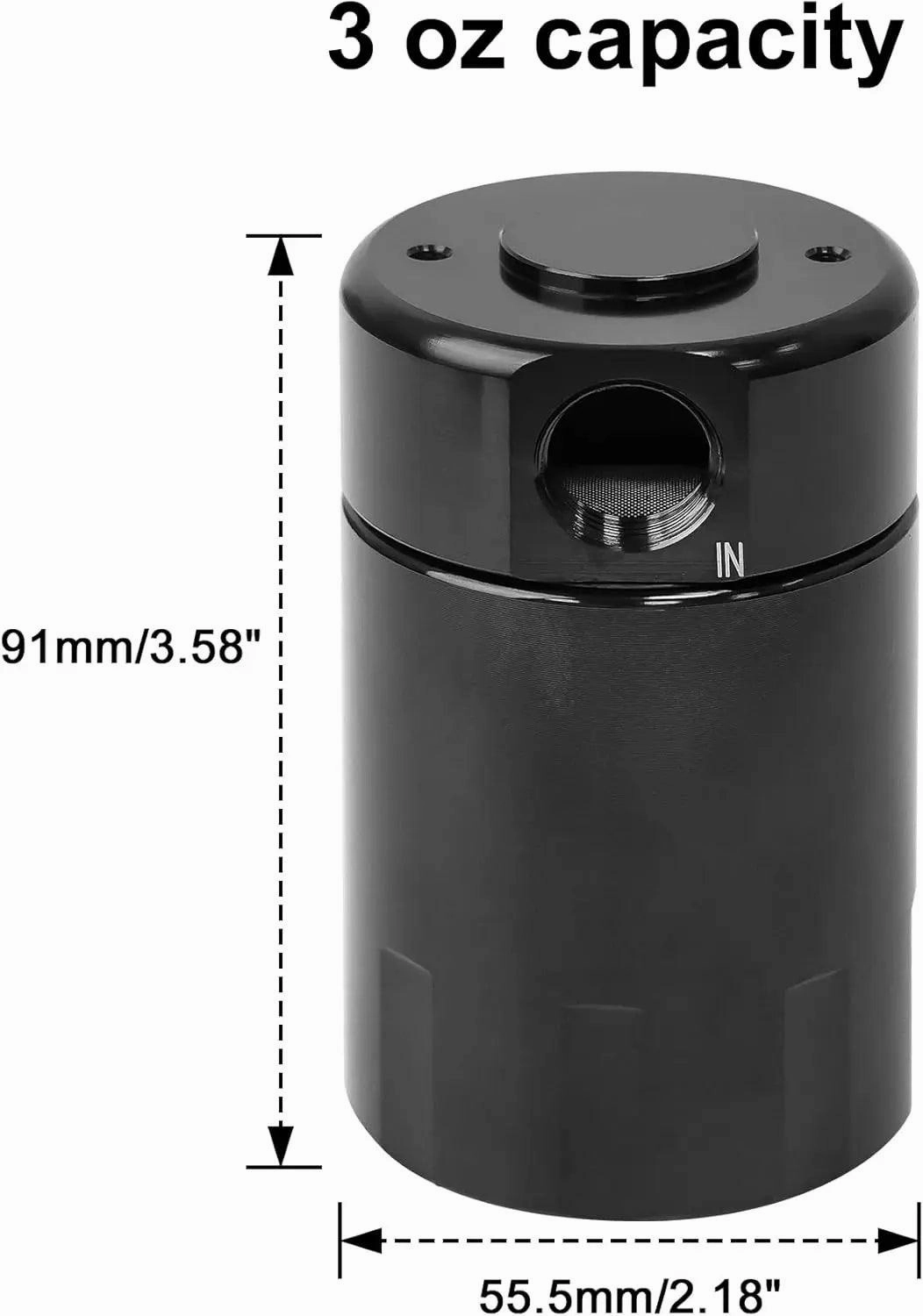 EVIL ENERGY Oil Catch Can Air Oil Separator compatible with 2018-2023 Mustang GT 2019 Mustang Bullitt 2021-2023 Mustang Mach I Passenger Side 3OZ
