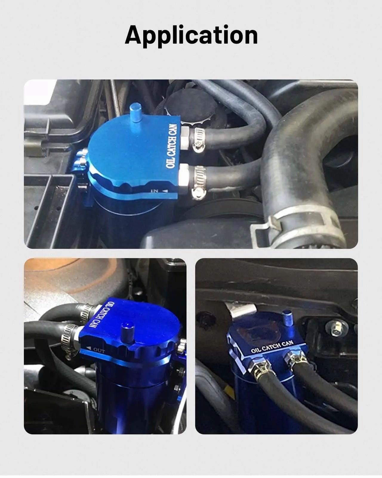 EVIL ENERGY Oil Catch Can, Baffle Catch Can Tank with Hose Kit Universal Aluminum Air Oil Separator Can 300ML