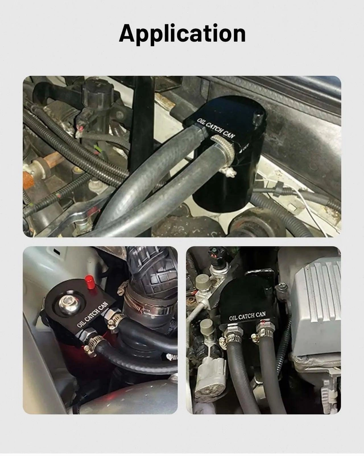 EVIL ENERGY Oil Catch Can, Baffle Catch Can Tank with Hose Kit Universal Aluminum Air Oil Separator Can 300ML