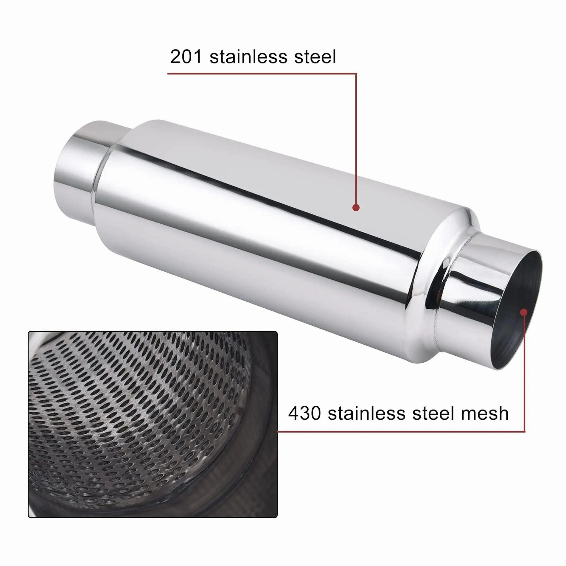 EVIL ENERGY Stainless Steel Exhaust Resonator Muffler 13.8" Length