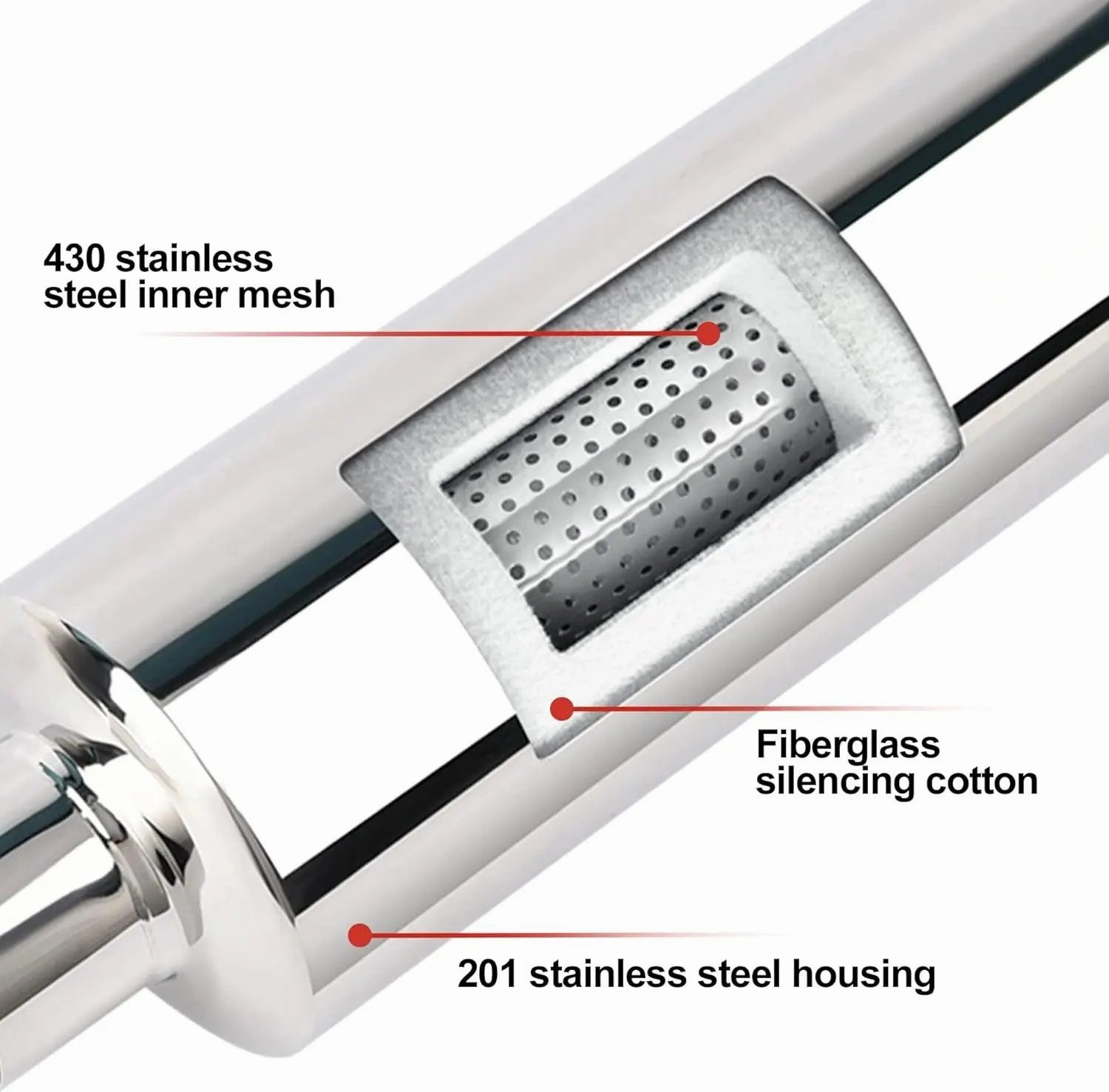 EVIL ENERGY Stainless Steel Exhaust Resonator Muffler 13.8" Length