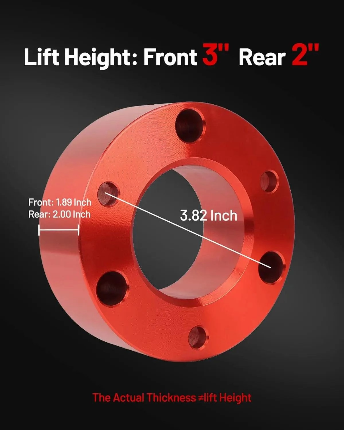 EVIL ENERGY Wheel Spacers 3 Inch Front and 2 Inch Rear for 2006-2023 Ram 1500 & 2005-2011 Dakota Suspension Forged Strut Spacers