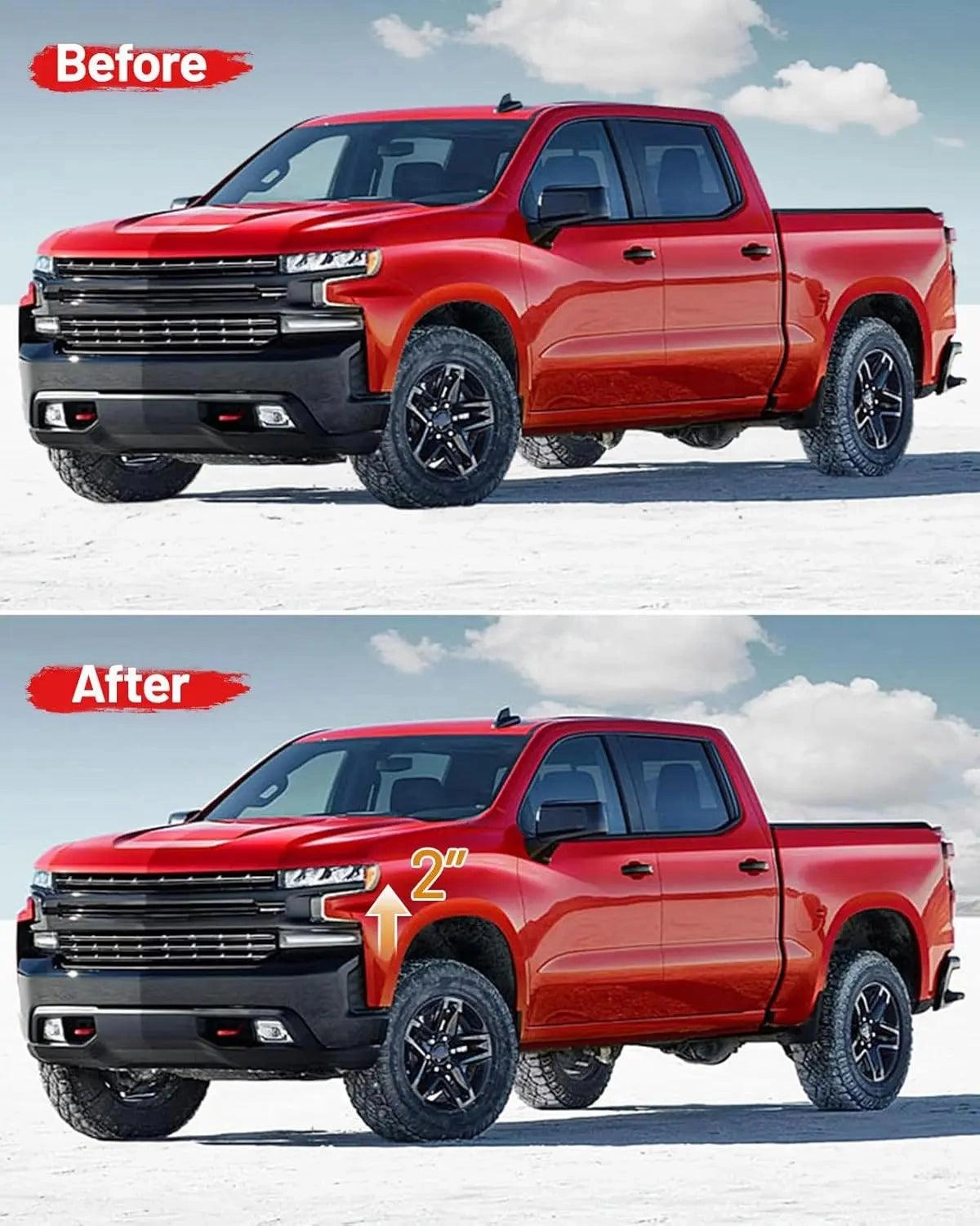 EVIL ENERGY Wheel Spacers 3 Inch Front and 2 Inch Rear  for 2006-2023 Ram 1500 and 2005-2011 Dakota – Forged Strut Spacers