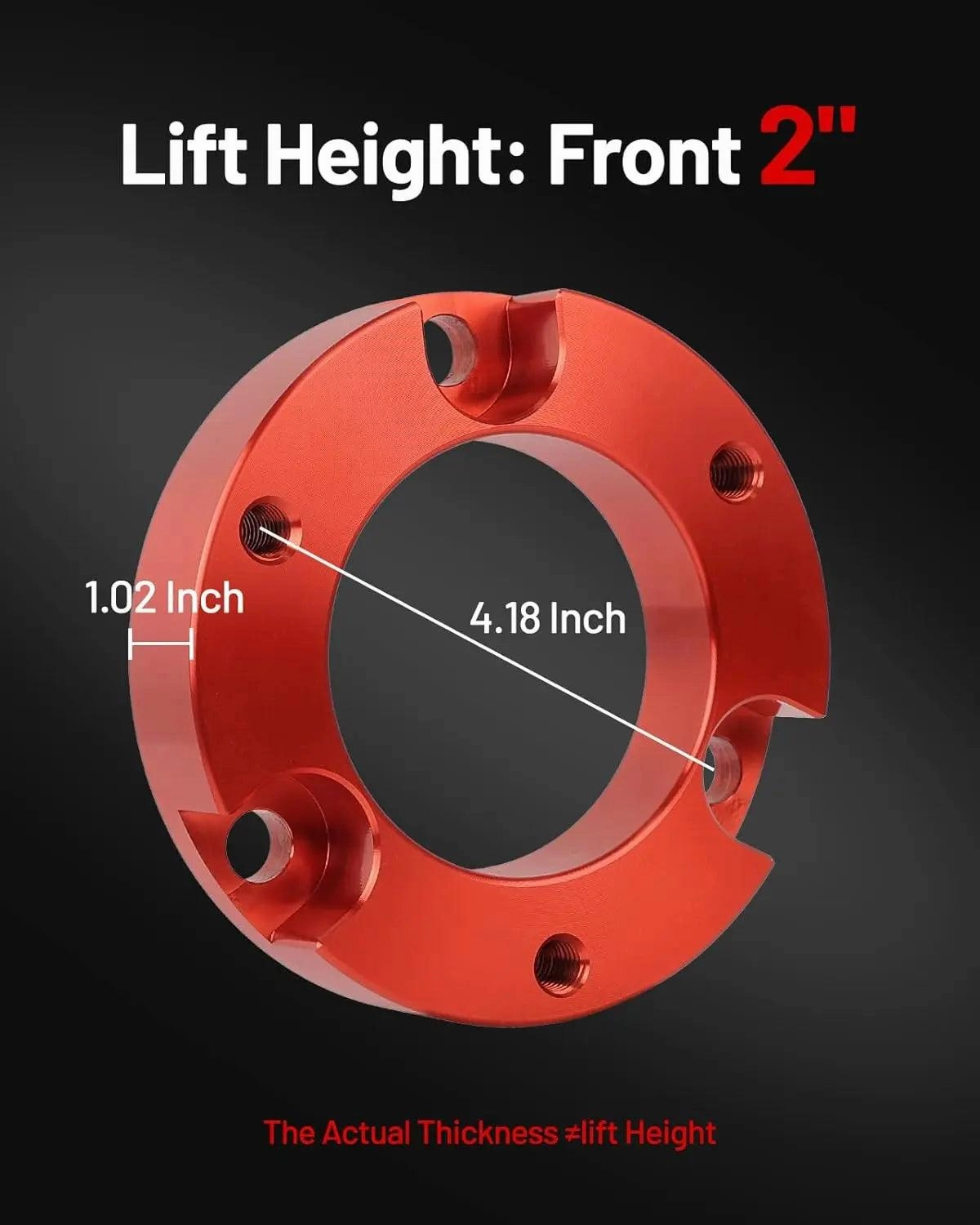 EVIL ENERGY Wheel Spacers for Toyota 2005-2023 Tacoma 2WD 4WD (6 lugs only), 2003-2023 4Runner and 2007-2015 FJ Cruiser – Front Suspension Strut Spacers (2-3 Inch)
