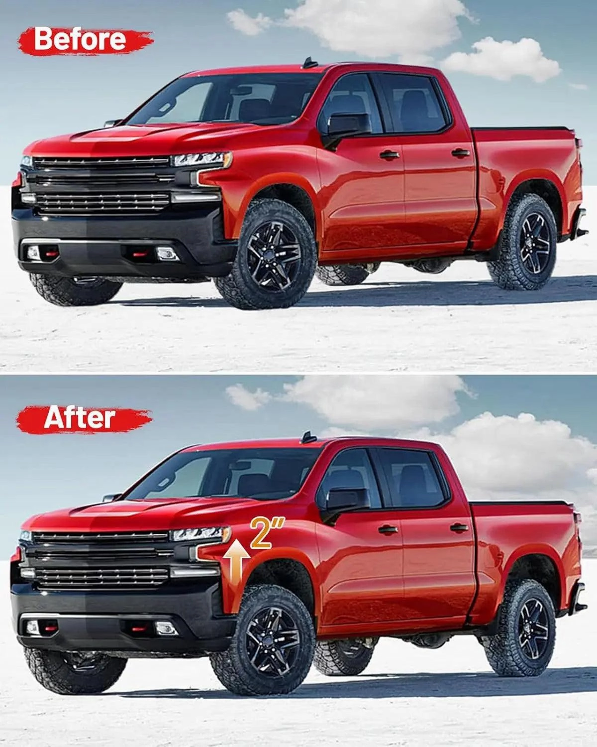 EVIL ENERGY Wheel Spacers for Toyota 2005-2023 Tacoma 2WD 4WD (6 lugs only), 2003-2023 4Runner and 2007-2015 FJ Cruiser – Front Suspension Strut Spacers (2-3 Inch)