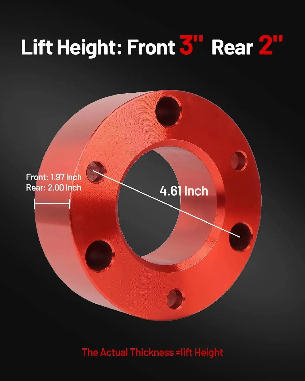 EVIL ENERGY Wheel Spacers Front 3-Inch Rear 2-Inch for 2004-2023 F150 2WD/4WD – Forged Strut Spacers Suspension Upgrade