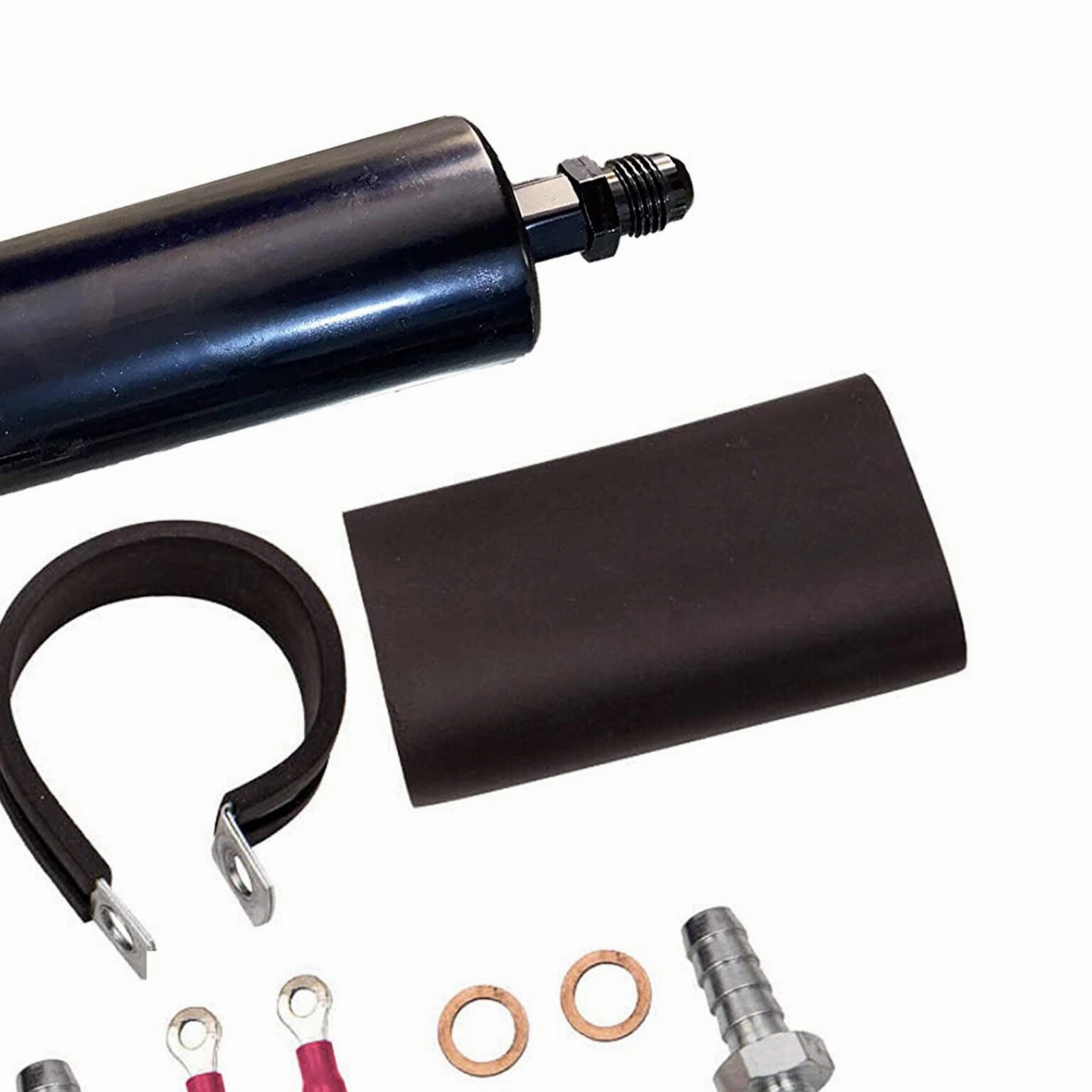 LS Universal High Flow & Pressure External Inline 255LPH Fuel Pump Kit Replacement for GSL 392 Walbro Black