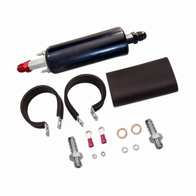 LS Universal High Flow & Pressure External Inline 255LPH Fuel Pump Kit Replacement for GSL 392 Walbro Black