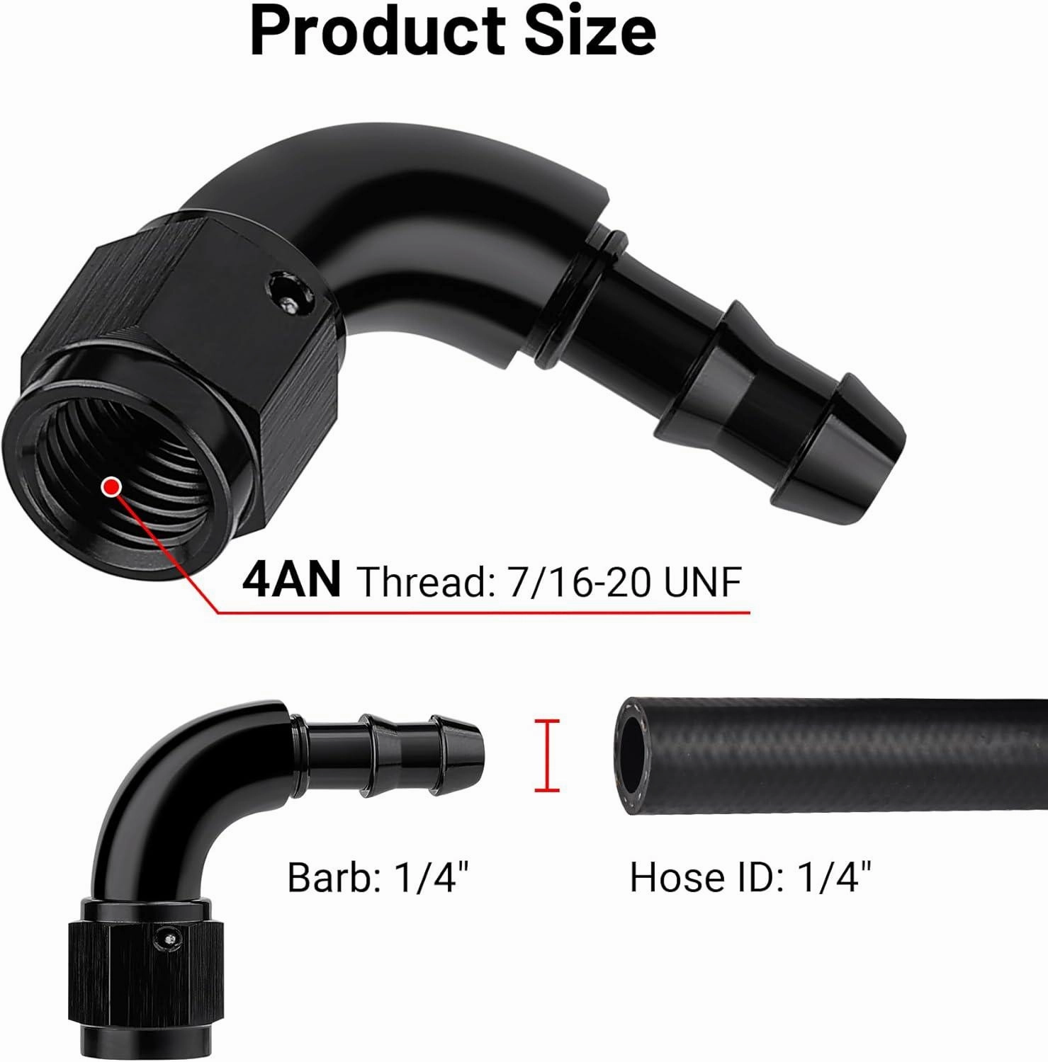Push Lock Fitting One Piece Full Flow Hose End (4/6/8/10/12AN)|EVIL ENERGY