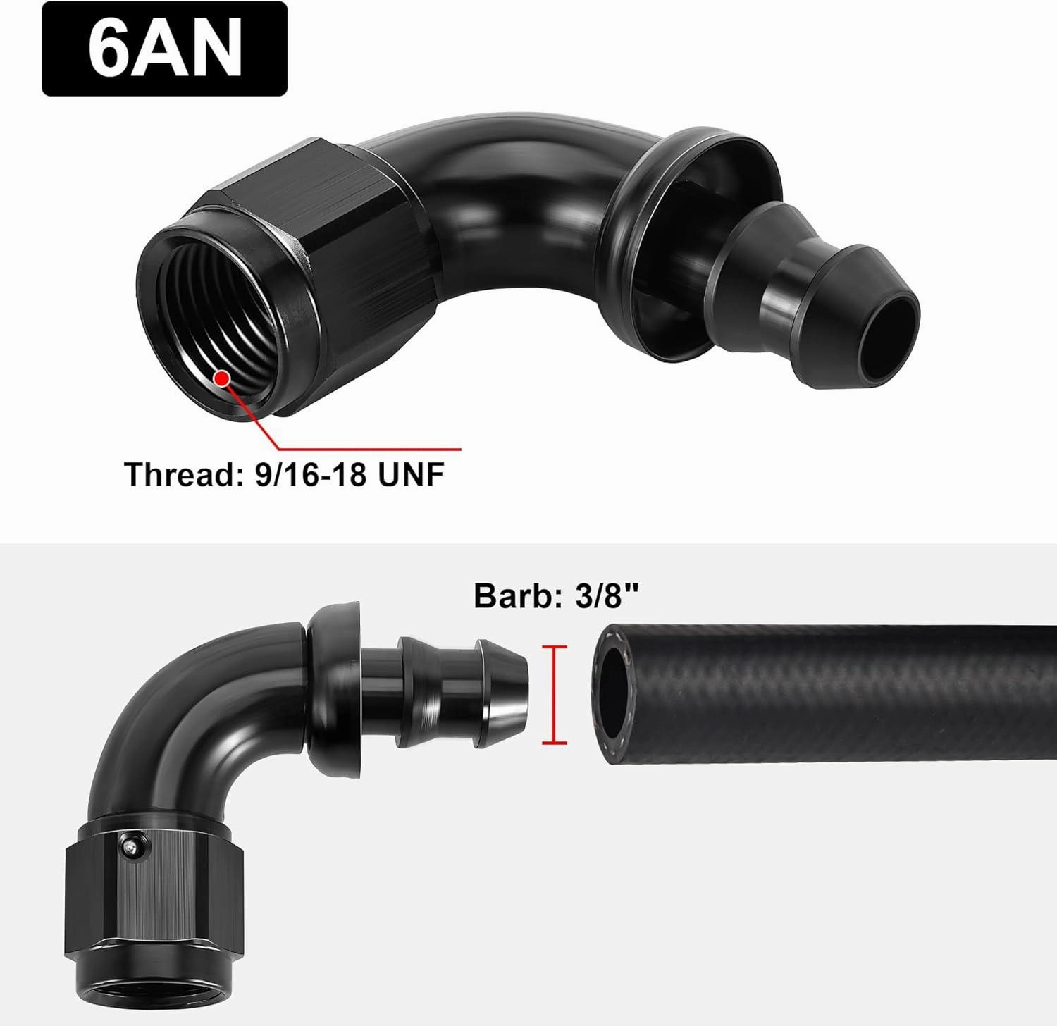 Push Lock Fitting One Piece Full Flow Hose End (4/6/8/10/12AN)|EVIL ENERGY