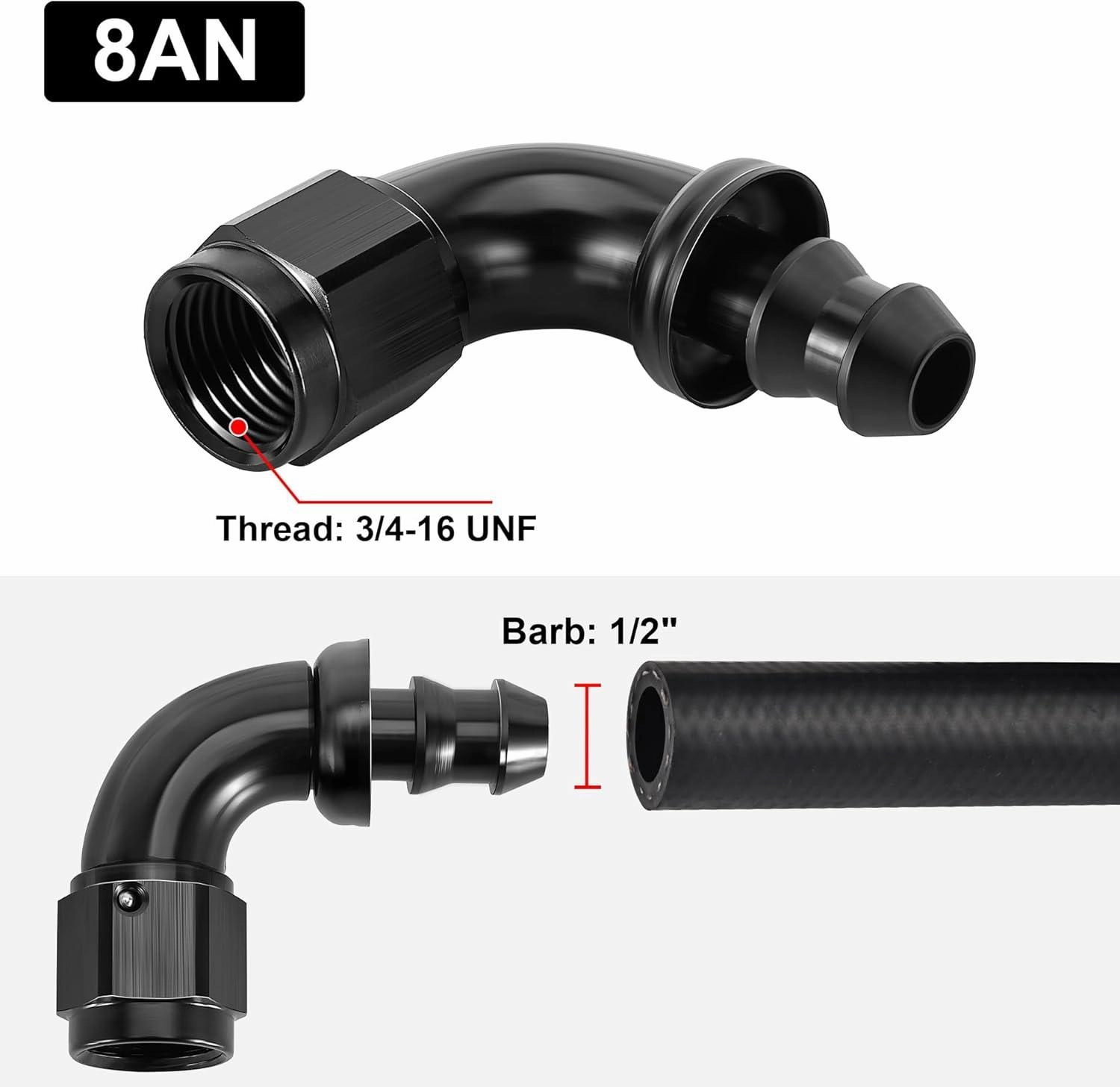 Push Lock Fitting One Piece Full Flow Hose End (4/6/8/10/12AN)|EVIL ENERGY
