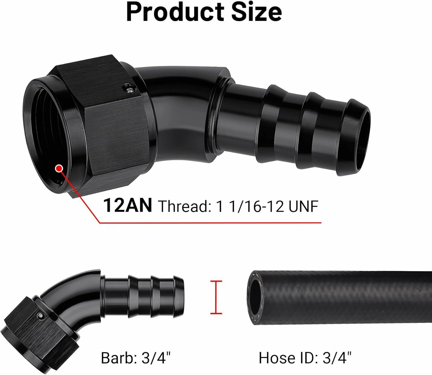 Push Lock Fitting One Piece Full Flow Hose End (4/6/8/10/12AN)|EVIL ENERGY
