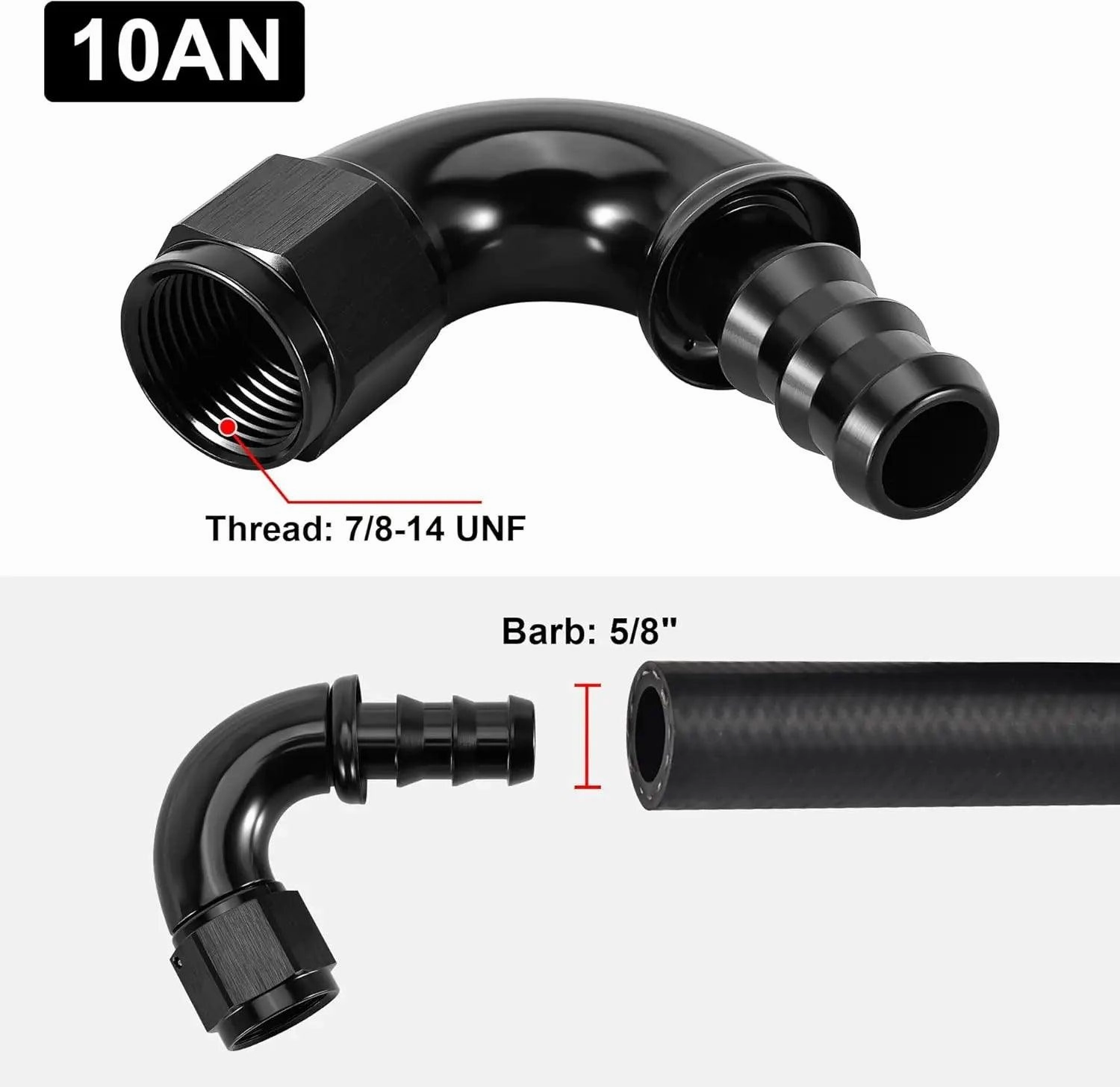 Push Lock Fitting One Piece Full Flow Hose End (4/6/8/10/12AN)|EVIL ENERGY