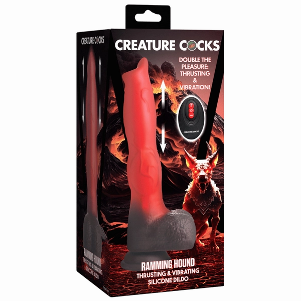 Ramming Hound Thrusting & Vibrating Silicone Dildo