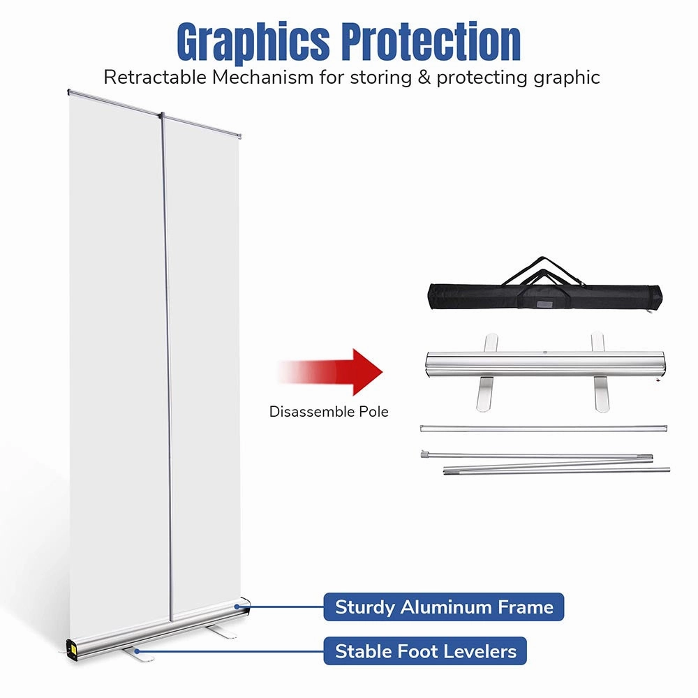 TheLAShop 33" x 79" Retractable Banner Stands 10ct/pk (Shock-cord Pole)