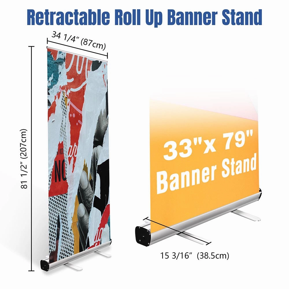 TheLAShop 33" x 79" Retractable Banner Stands 10ct/pk (Shock-cord Pole)